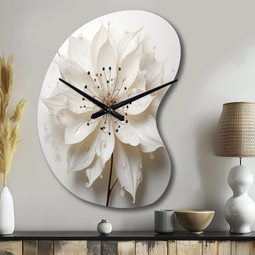 Blossoming Beauty In Minimalism Beauty I - Asymmetric Metal Wall Clock